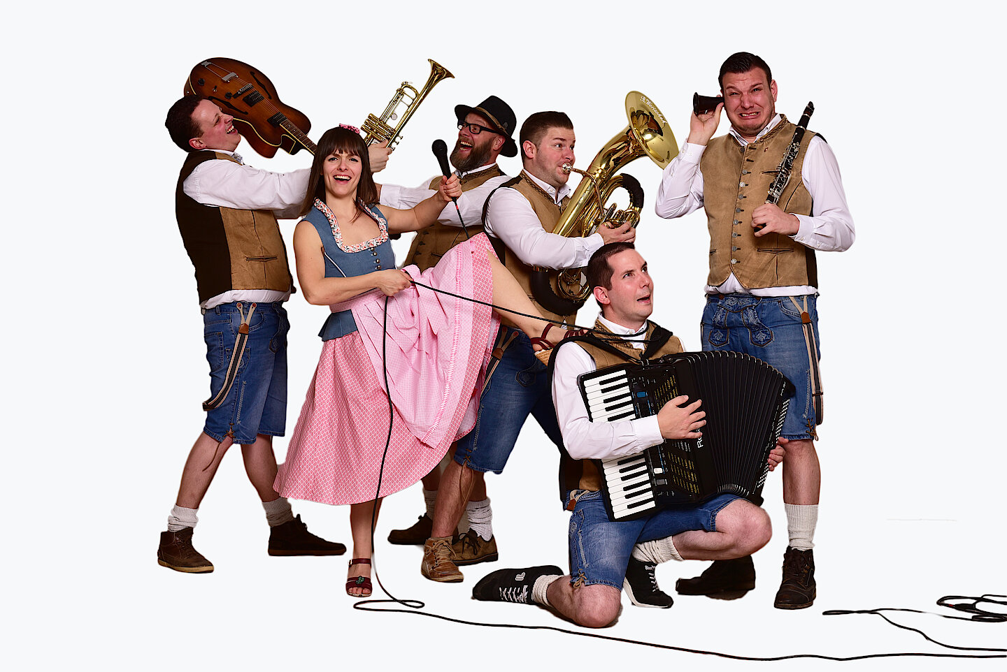 Persfoto van Das Tirol Team, oktoberfestband bij Oktoberfeestartiesten.nl